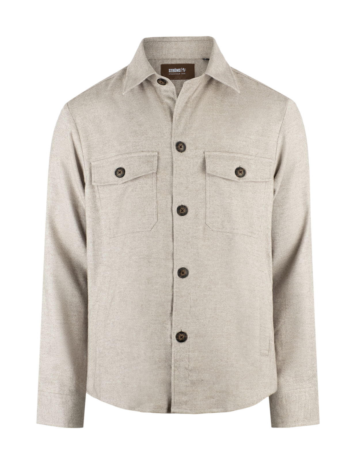 Firenze Overshirt Bomull Lamaull Fiskben Ljusbeige