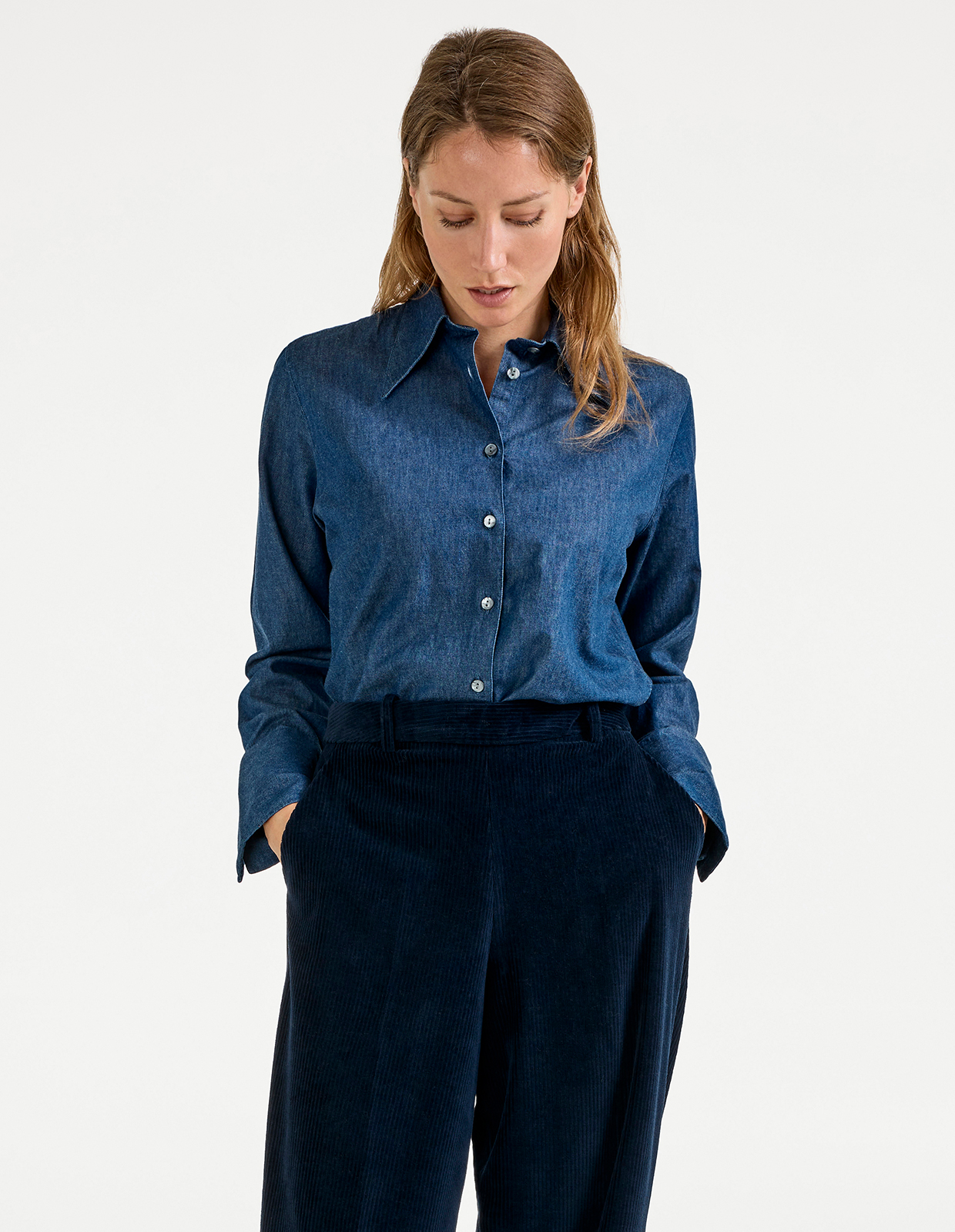 Molly Skjorta Denim Mörkblå