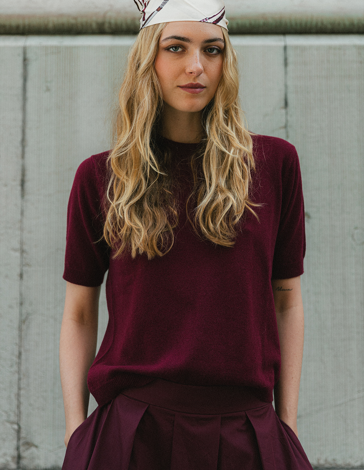 Janet Tröja Cashmere Vinröd