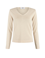 V-ringad Tröja Merinoull Beige