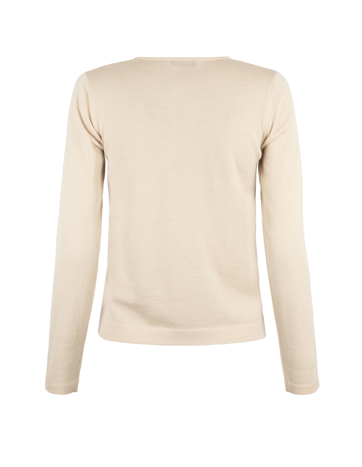 V-Hals Tröja Merinoull Beige
