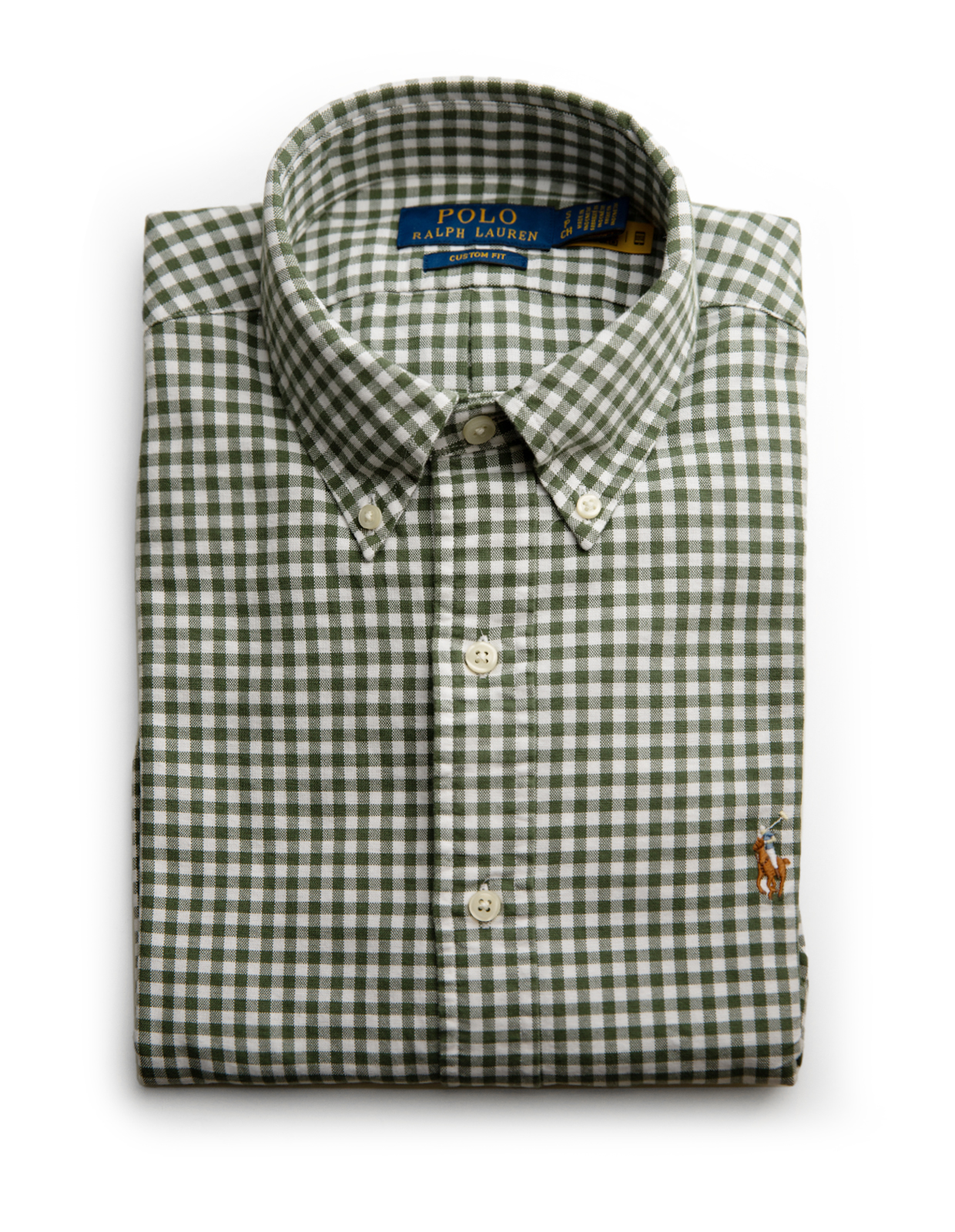 Custom Fit Gingham Oxford Skjorta Grön/Vit XXL