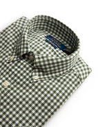 Custom Fit Gingham Oxford Skjorta Grön/Vit XXL