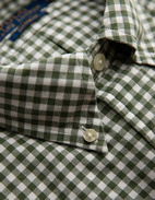 Custom Fit Gingham Oxford Skjorta Grön/Vit XXL