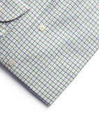 Regular Fit Extra Lång Ärm Skjorta Tattersall Vit/Grön/Blå XLÄ40