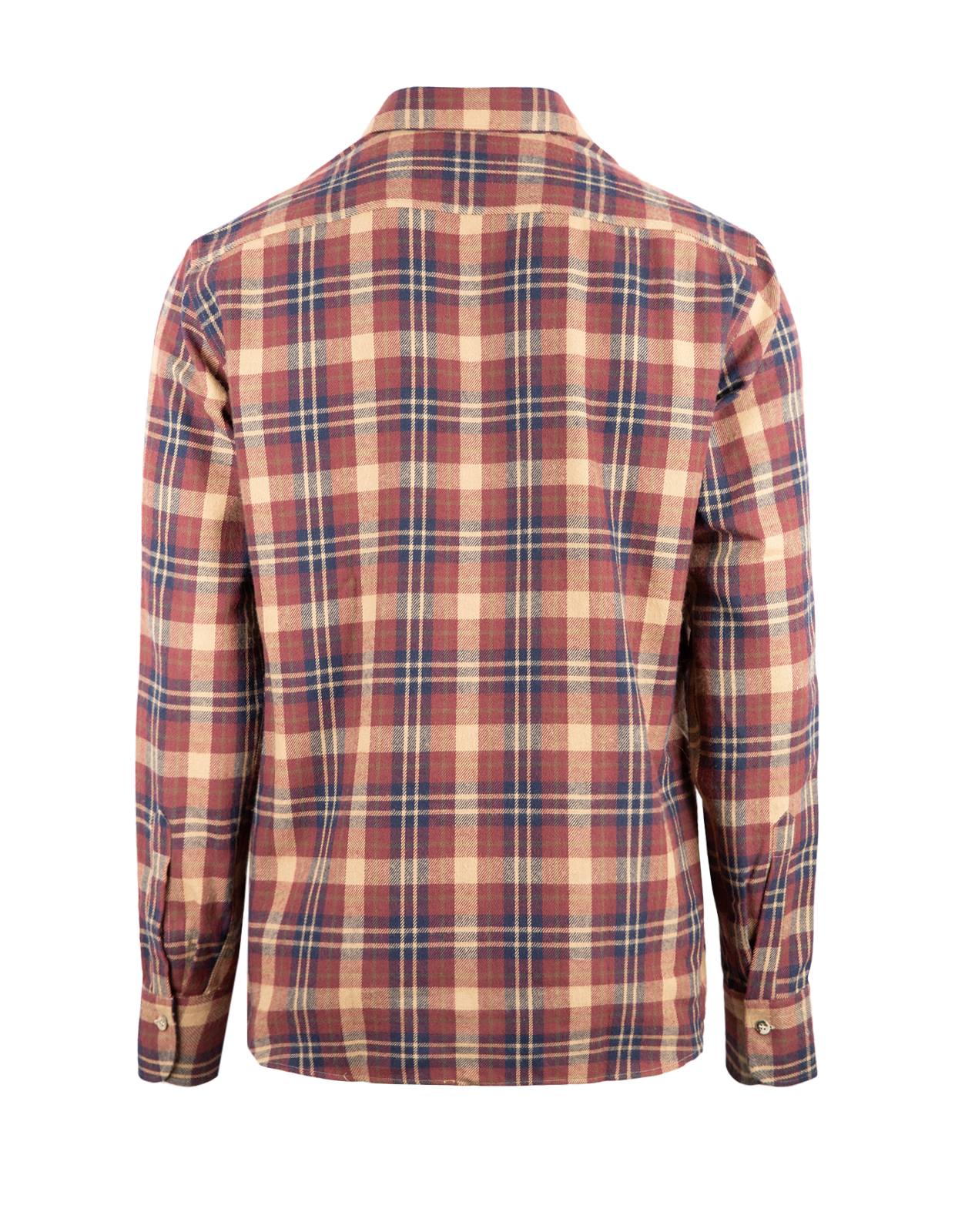 Casual Fit Bröstfickor Flanellskjorta Rutig Vinröd/Rost