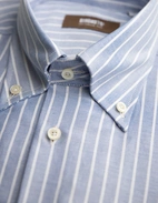 Slim Fit Button Down Skjorta Oxford Randig Blå/Vit