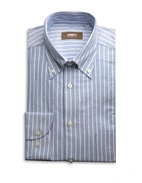 Regular Fit Button Down Skjorta Oxford Randig Blå/Vit