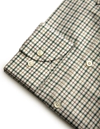Slim Fit XLÄ Button Down Skjorta Twill Rutig Grön/Brun/Vit