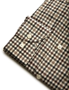 Regular Fit Skjorta Bomull Tattersall Brun/Blå/Beige