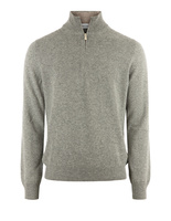 Tröja Zip Ull Cashmere Grå Melerad 56