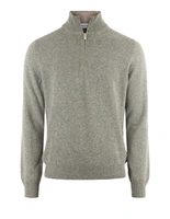Tröja Zip Ull Cashmere Grå Melerad