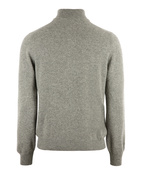 Tröja Zip Ull Cashmere Grå Melerad 56