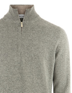Tröja Zip Ull Cashmere Grå Melerad 56