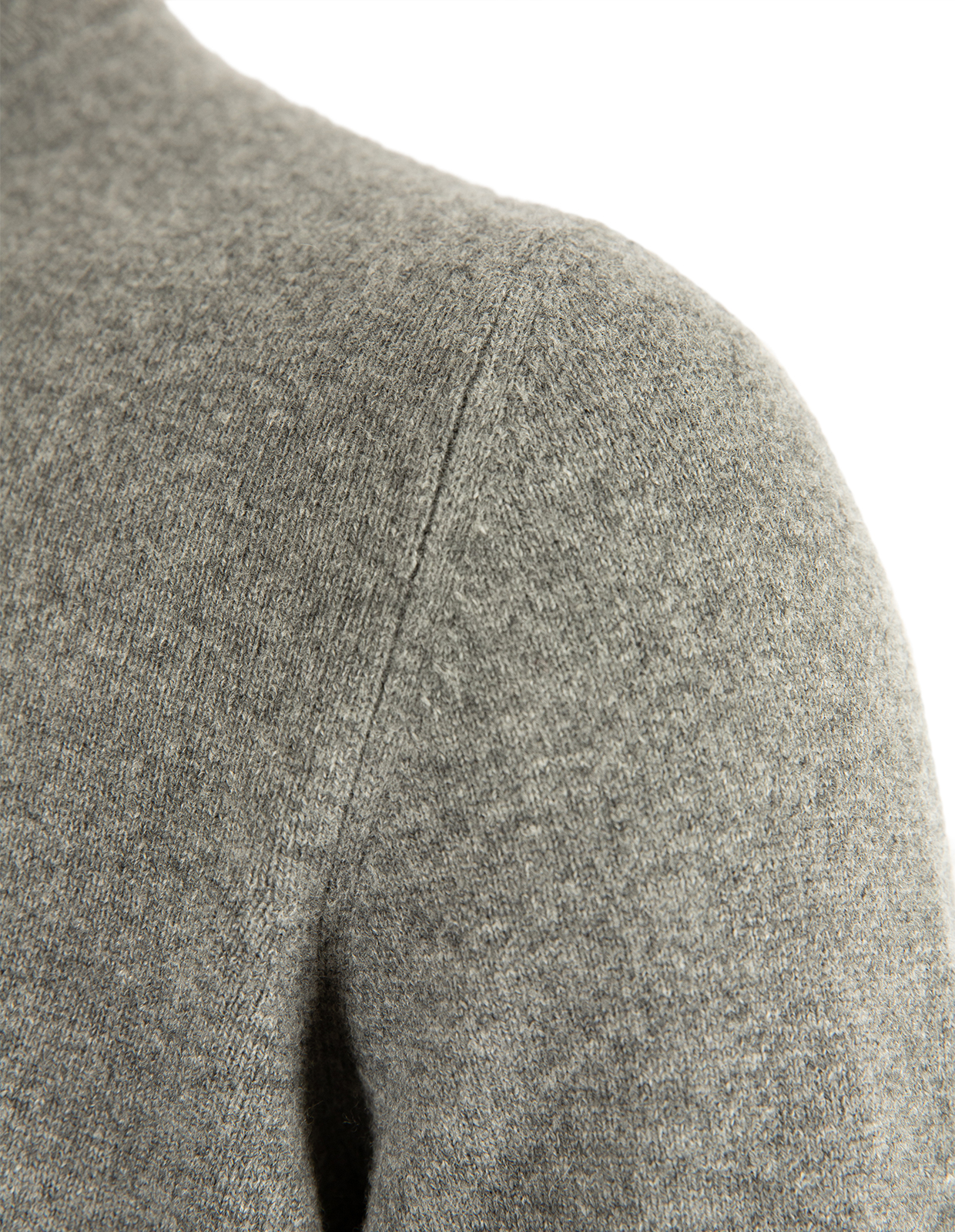 Tröja Zip Ull Cashmere Grå Melerad 56