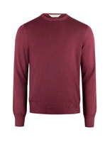 Rundhalsad Tröja Vintage Merino Vinröd