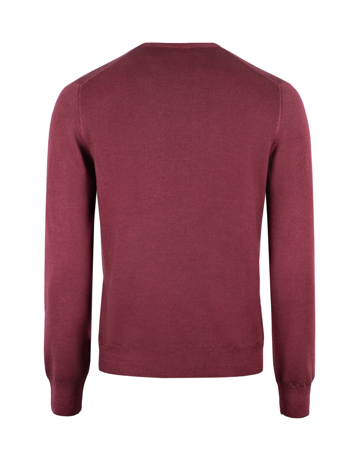 Rundhalsad Tröja Vintage Merino Vinröd