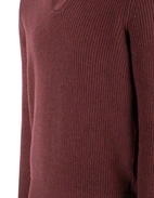 Tröja Öppen Skjortkrage Ull Vinröd