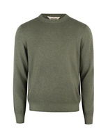 Tröja Rundhals Ull Cashmere Vintage Olivgrön