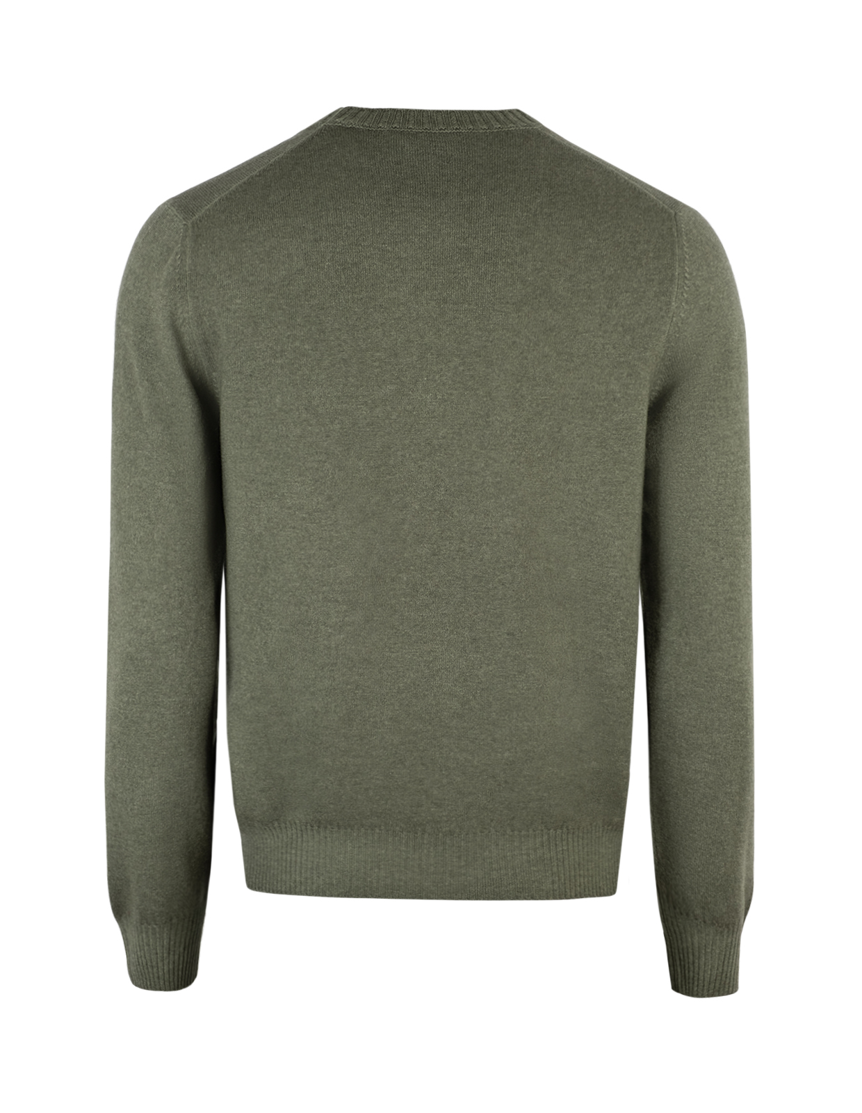 Tröja Rundhals Ull Cashmere Vintage Olivgrön
