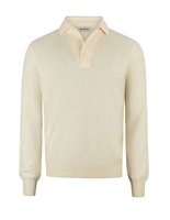 Gran Sasso Pikétröja Stickad Merinoull Benvit