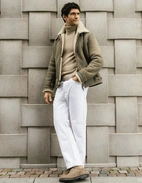 Pilot Shearling Jacka Vintage Grönbeige