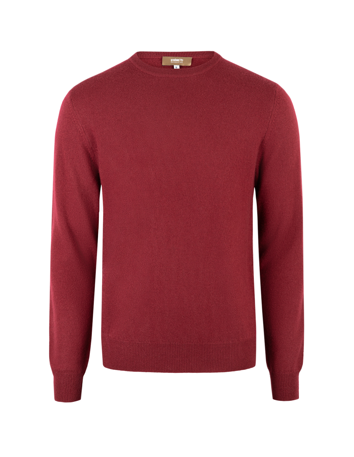 Tröja Rundhals Cashmere Vinröd