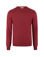 Tröja Rundhals Cashmere Vinröd