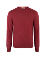 Tröja Rundhals Cashmere Vinröd