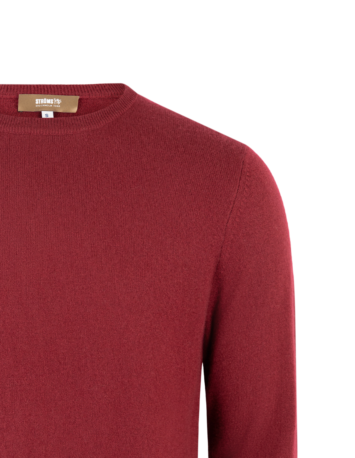 Tröja Rundhals Cashmere Vinröd