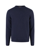 Tröja Rundhals Ull/Cashmere Mörkblå