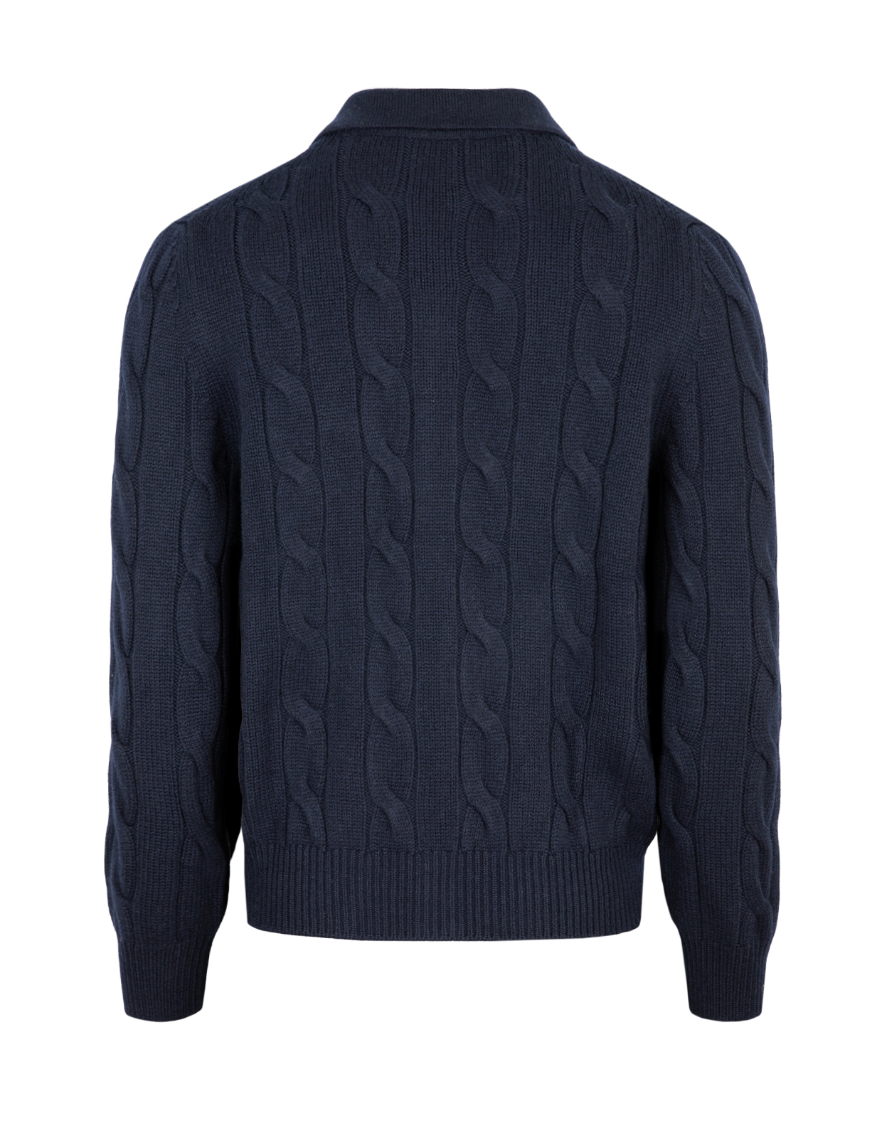 Cardigan Kabelstickad Ull Cashmere Navy
