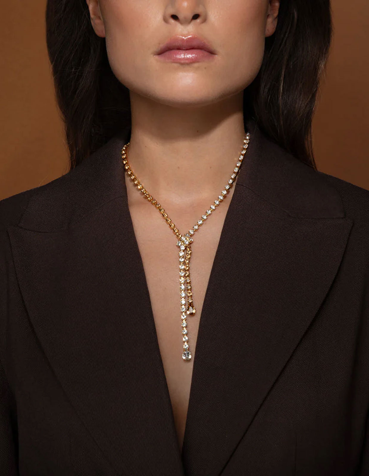 Yvette Halsband Guld/Kristall One Size