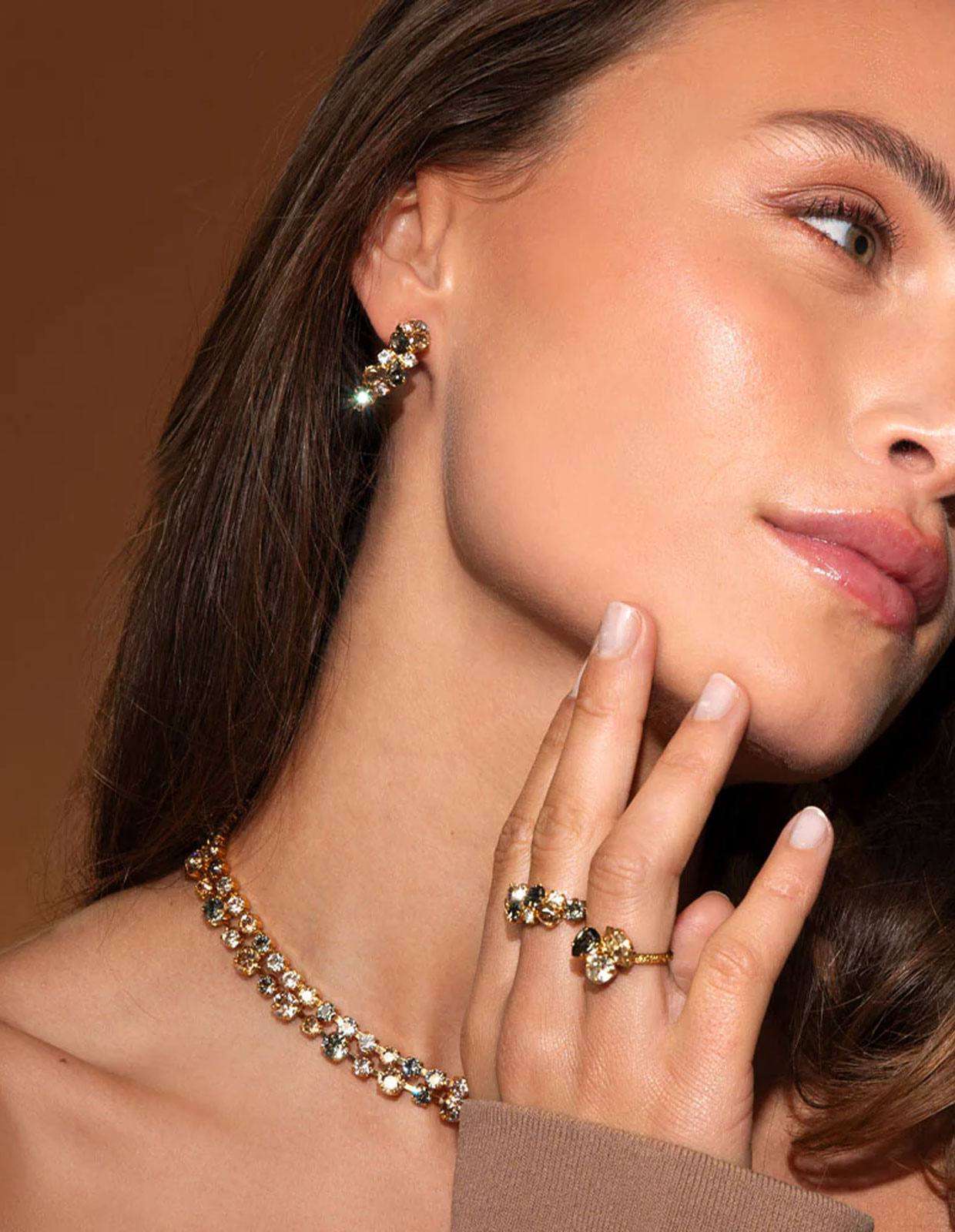 Gabriella Örhänge Guld/Svart One Size