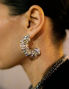 Fat Diamond Hoops Silver One Size