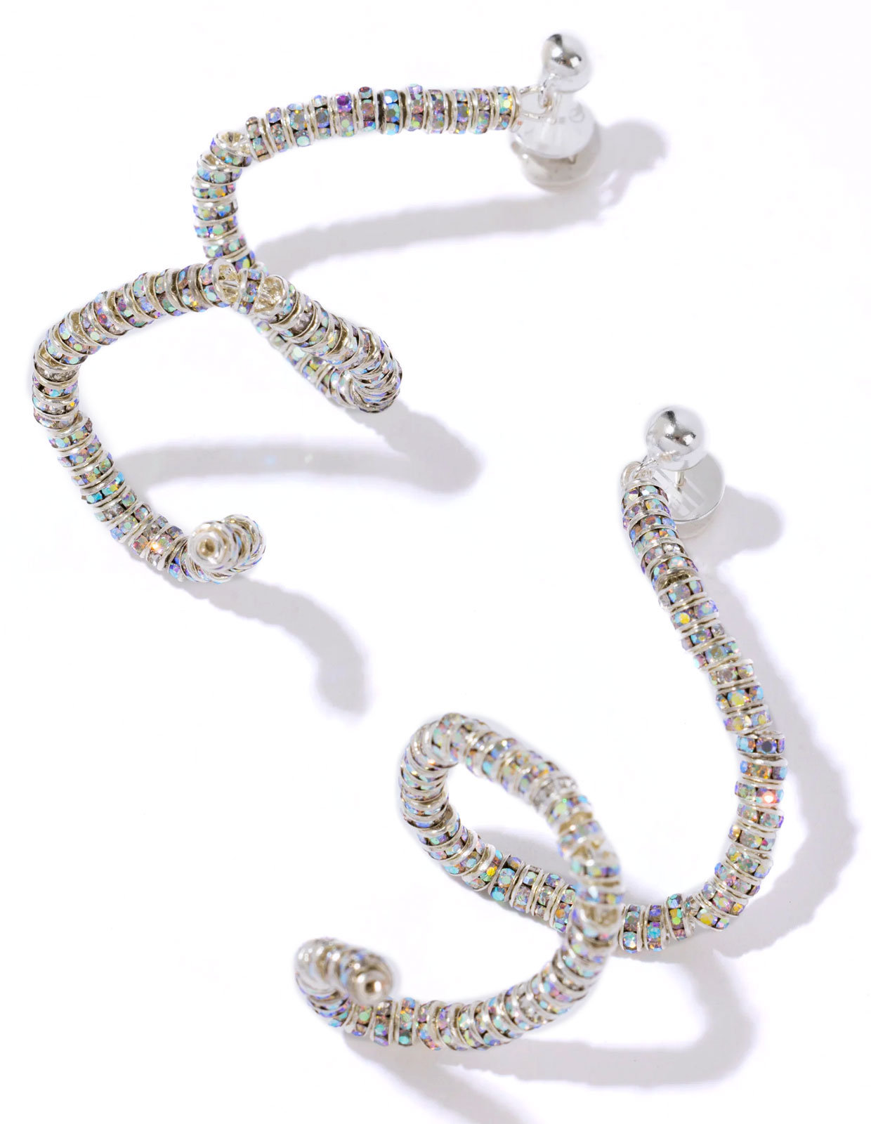 Skinny Viper Earrings Silver One Size