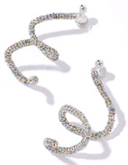 Skinny Viper Earrings Silver One Size