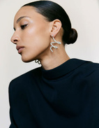 Skinny Viper Earrings Silver One Size