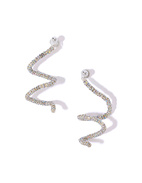 Skinny Viper Earrings Silver One Size