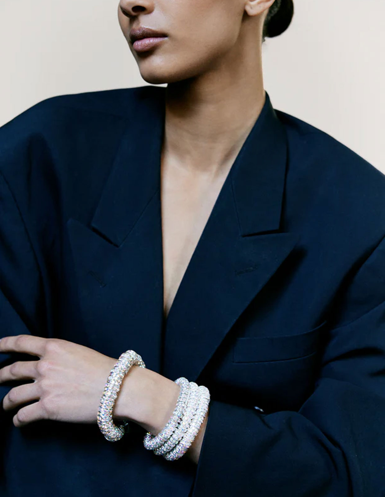 Cleopatra Bangle Silver One Size