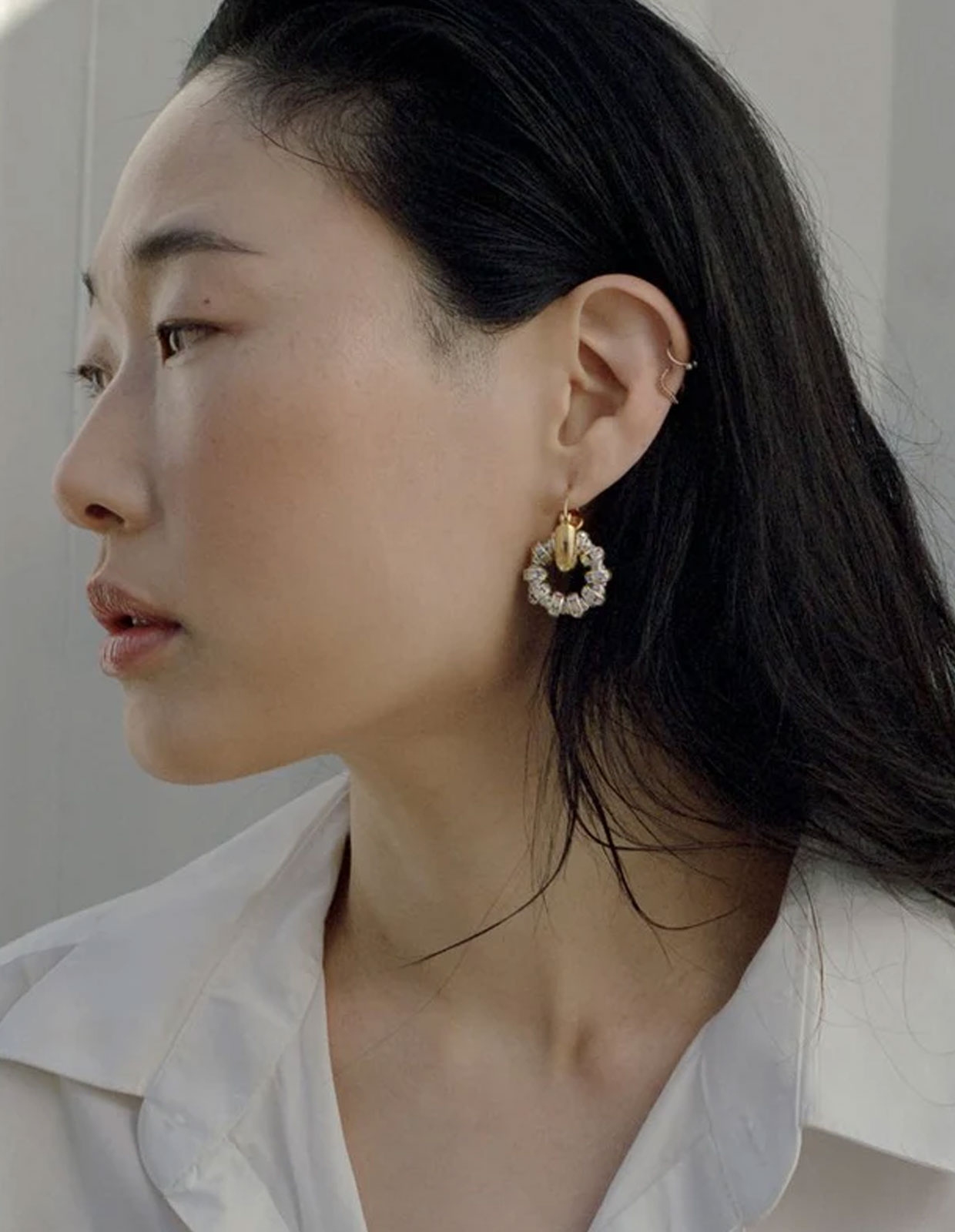 Les Creoles Petite Guld/Silver One Size