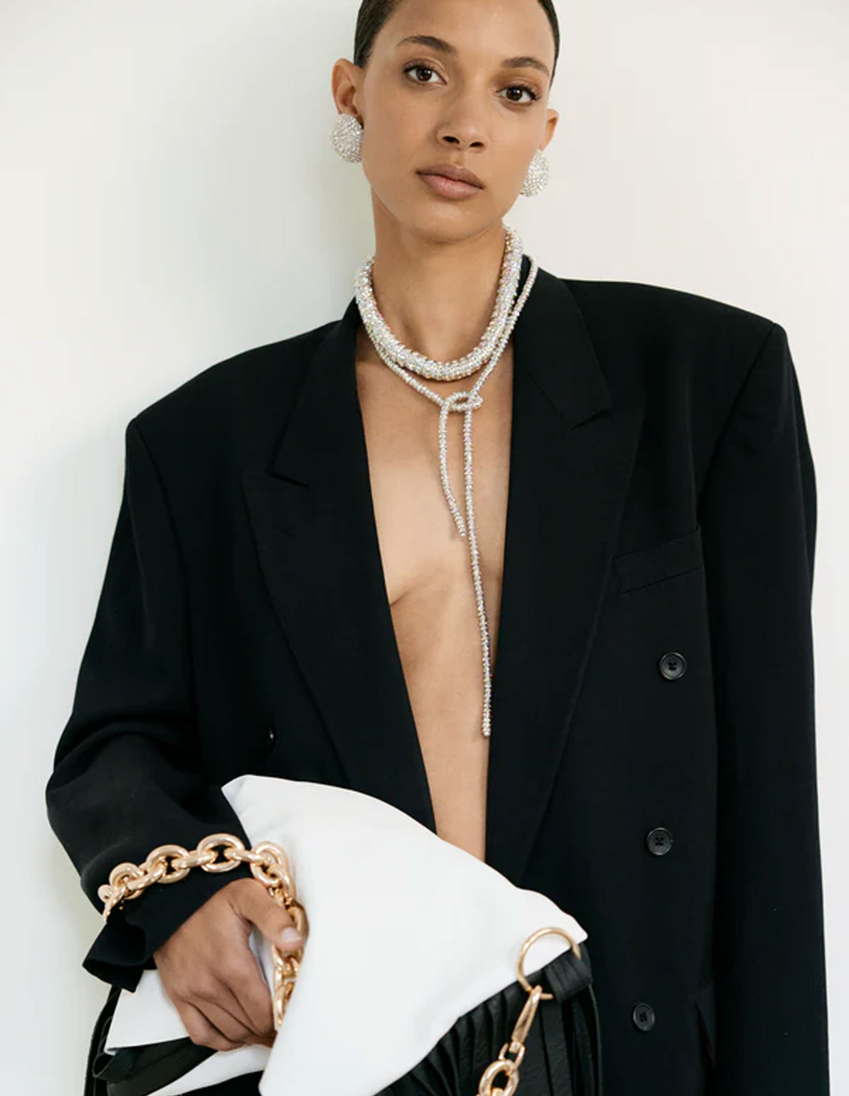 Fat Diamond Halsband Silver One Size