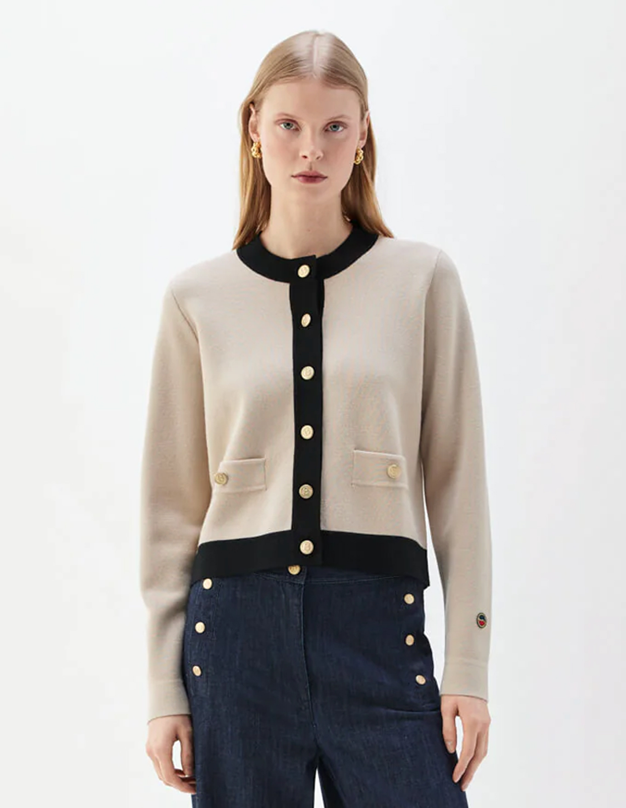 Aria Cardigan Beige/Svart