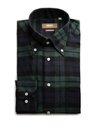 Regular Fit Button Down Skjorta Flanell Blackwatch Grön/Blå/Svart