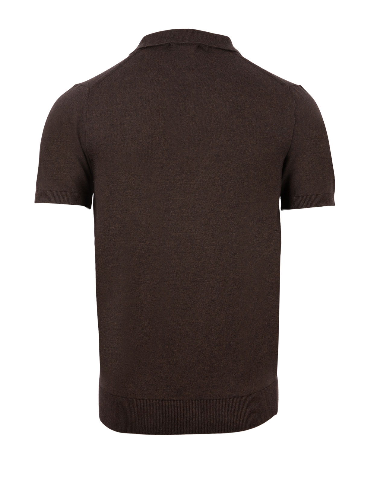 Polo Shirt Knitted Cotton Chocolate