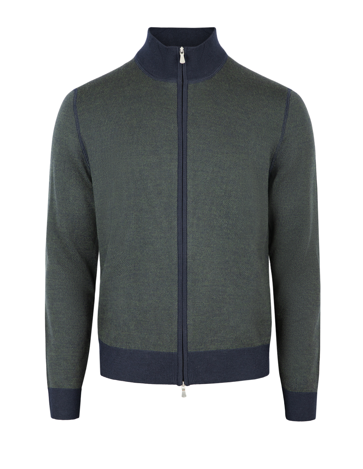 Full Zip Cardigan Ull Grön/Blå