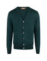 Cardigan Merinoull Mörkgrön