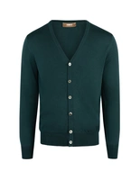 Cardigan Merinoull Mörkgrön