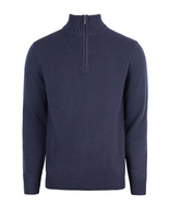 Zip-tröja Ull/Cashmere Navy