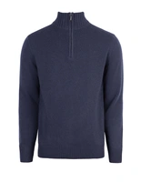 Zip-tröja Ull/Cashmere Navy